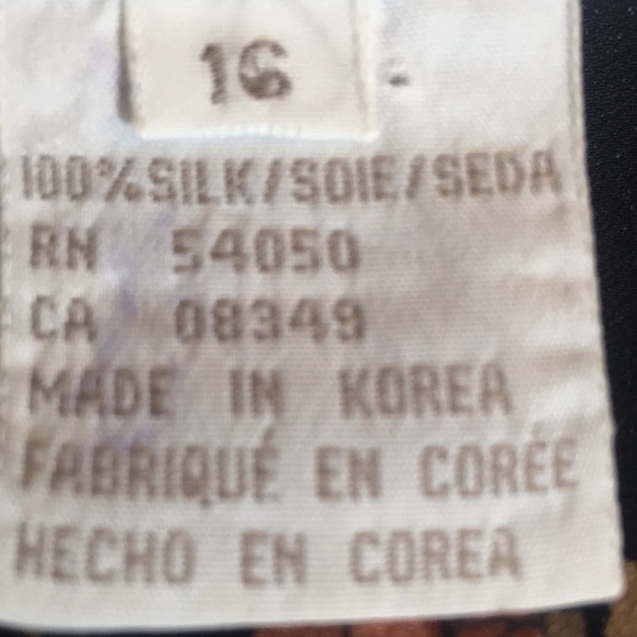 JONES NEW YORK Silk Buttery Soft Fall/Winter Floral Design W Collar & Cap Sleeve - Picture 15 of 15